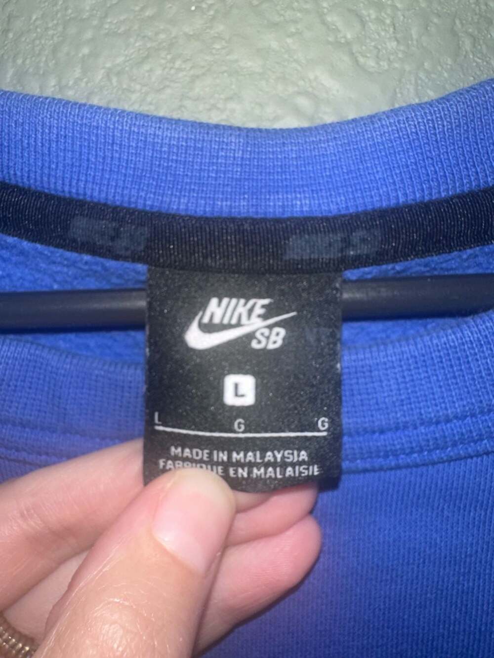 Nike SB Icon Graphic Crewneck Sweatshirt Blue with Orange Logo - Picture 3 of 5
